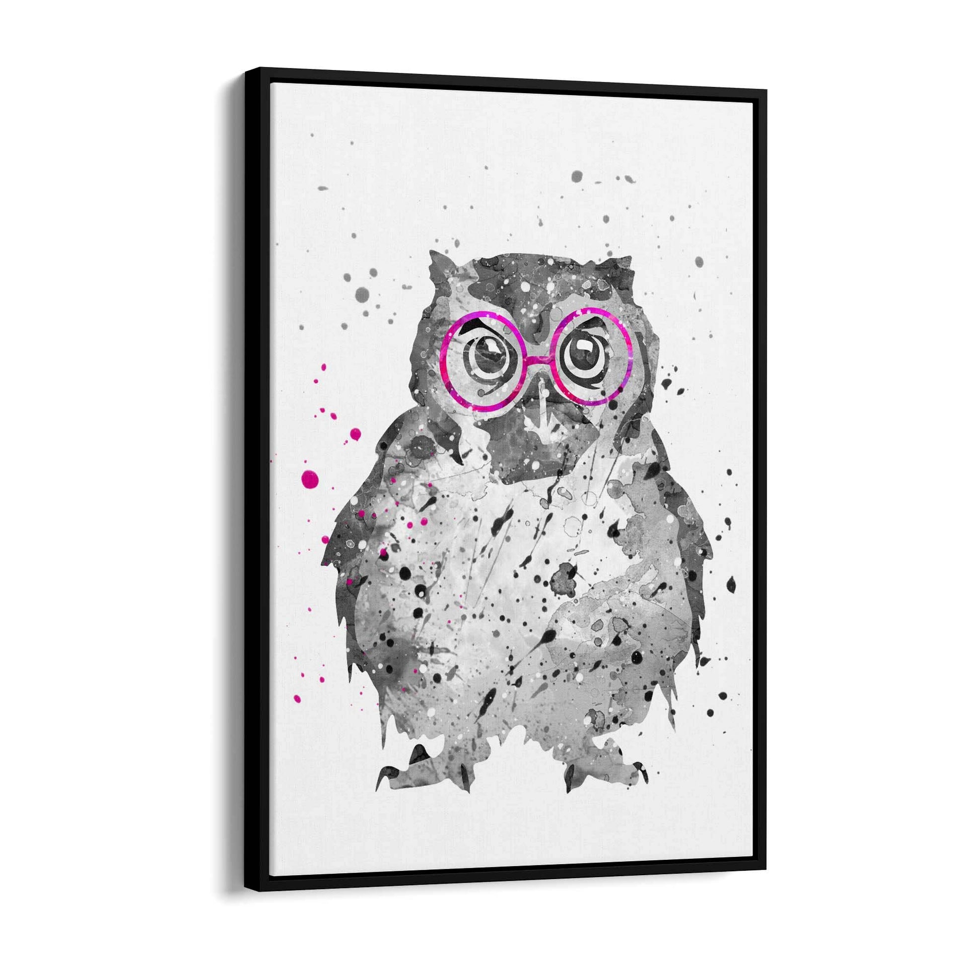 Owl with Glasses Nursery Animal Bedroom Wall Art - The Affordable Art Company