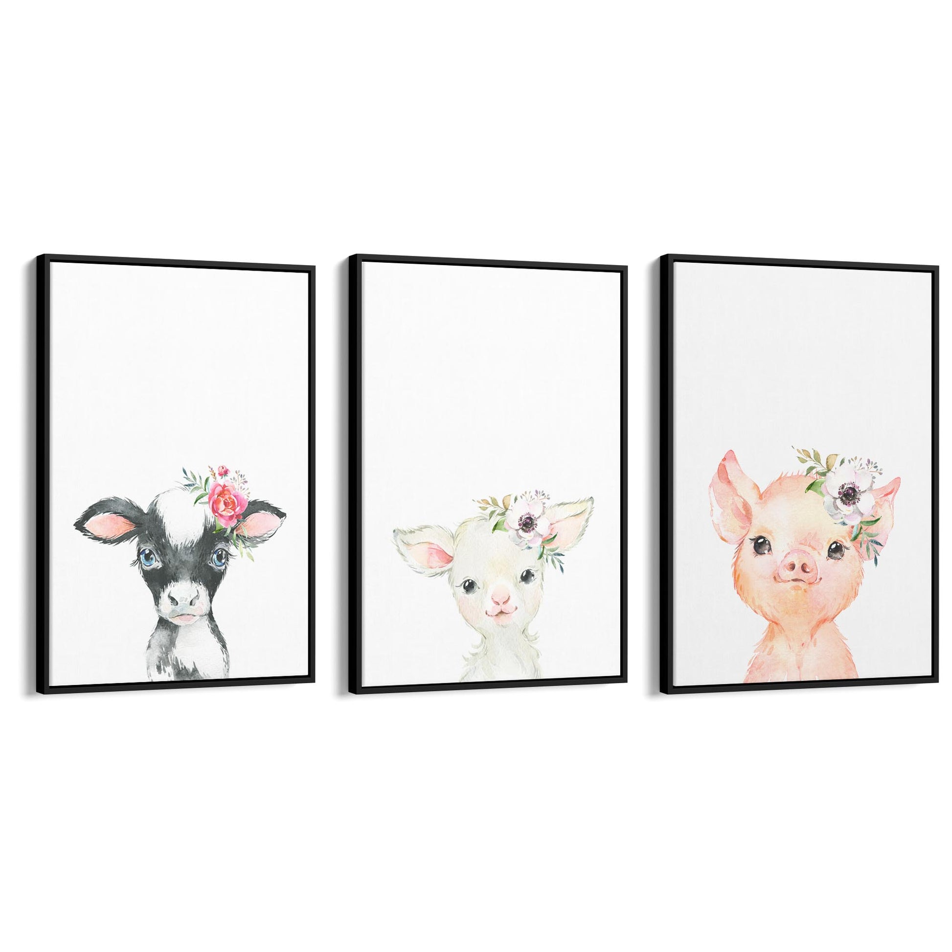 Set of Cute Baby Farm Animals Nursery Wall Art #1 - The Affordable Art Company