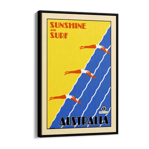 Vintage Sunshine and Surf, Australia Advert Wall Art - The Affordable Art Company