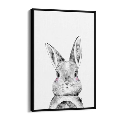 Cute Blushing Baby Bunny Rabbit Nursery Animal Art - The Affordable Art Company