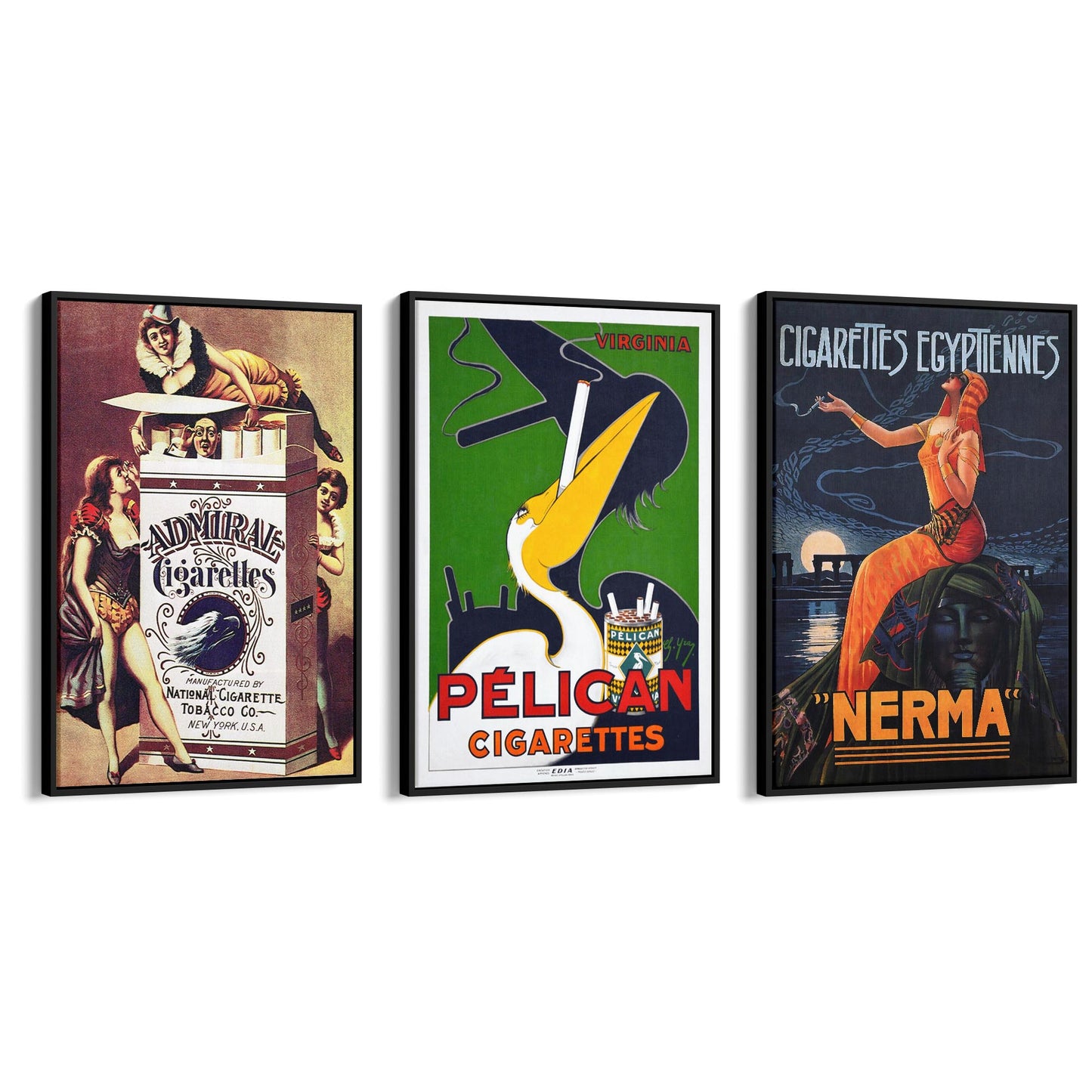 Set of Vintage Cigarette Adverts Wall Art - The Affordable Art Company