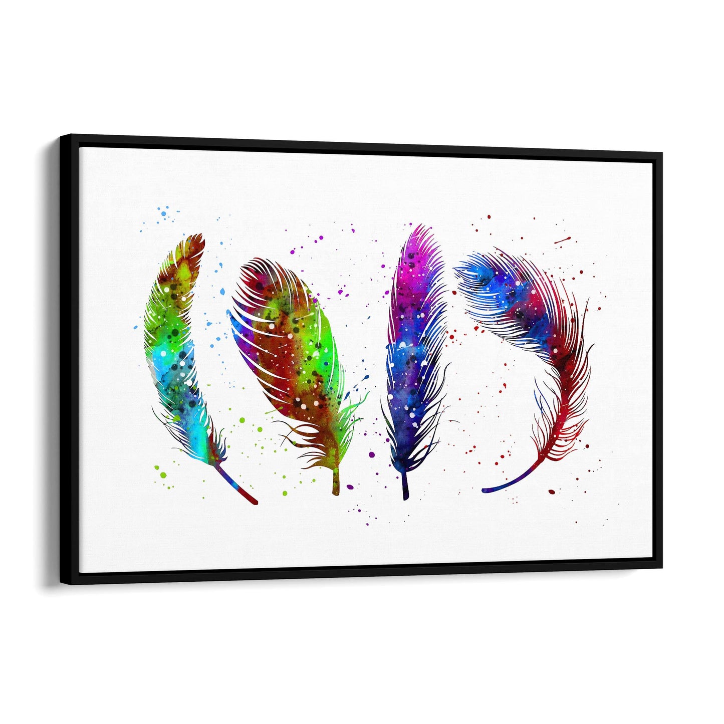 Feather Painting Colourful Bird Wall Art #1 - The Affordable Art Company