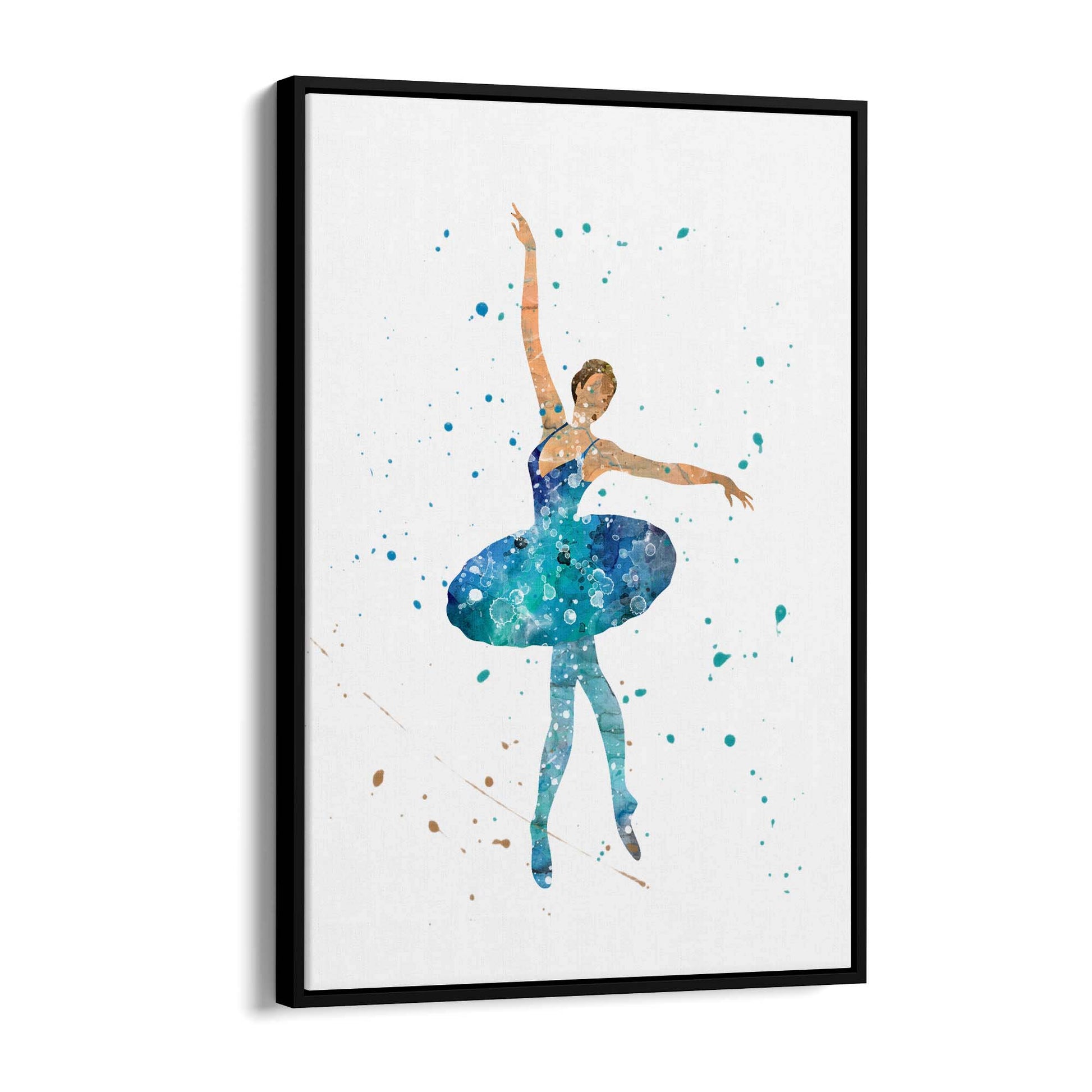 Blue Ballerina Girls Bedroom Ballet Wall Art - The Affordable Art Company