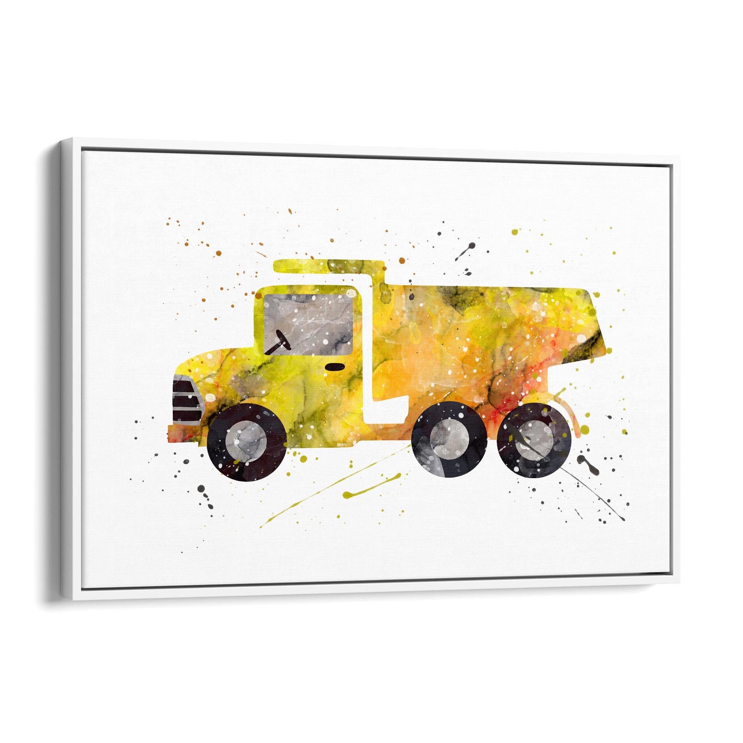 Yellow Truck Boys Bedroom Nursery Wall Art - The Affordable Art Company
