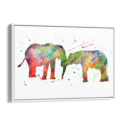 Elephant Family Nursery Babys Bedroom Wall Art - The Affordable Art Company