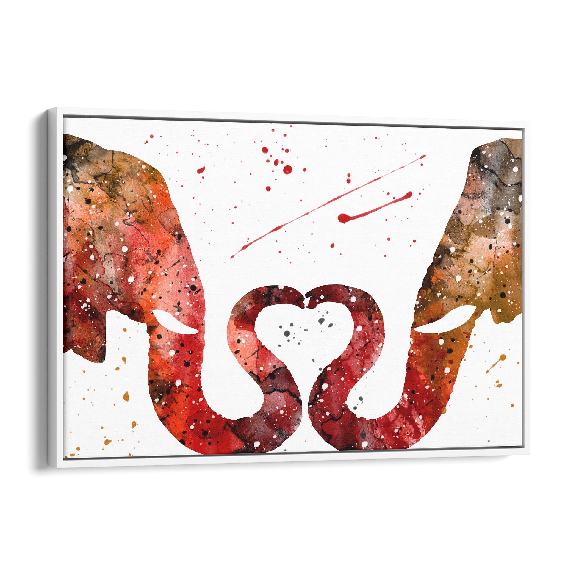 Couple Elephant Romantic Animal Wall Art #1 - The Affordable Art Company
