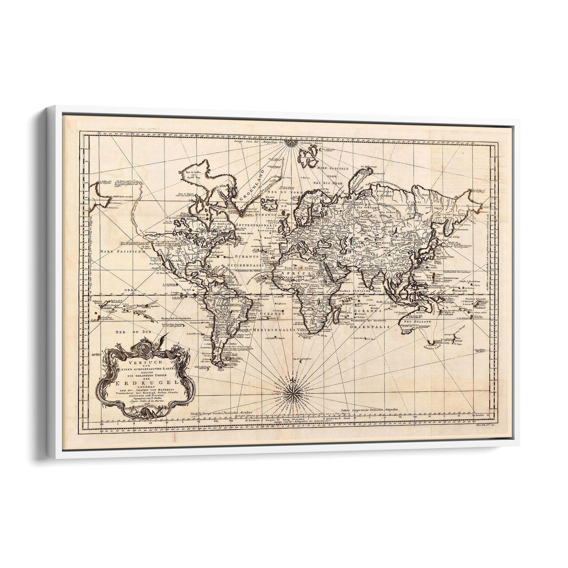 Vintage World Map Old Wall Art #3 - The Affordable Art Company