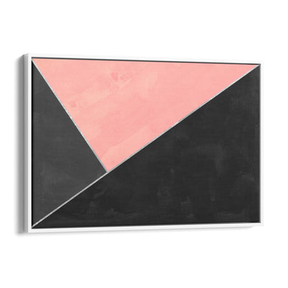 Abstract Pink and Black Geometric Minimal Wall Art - The Affordable Art Company