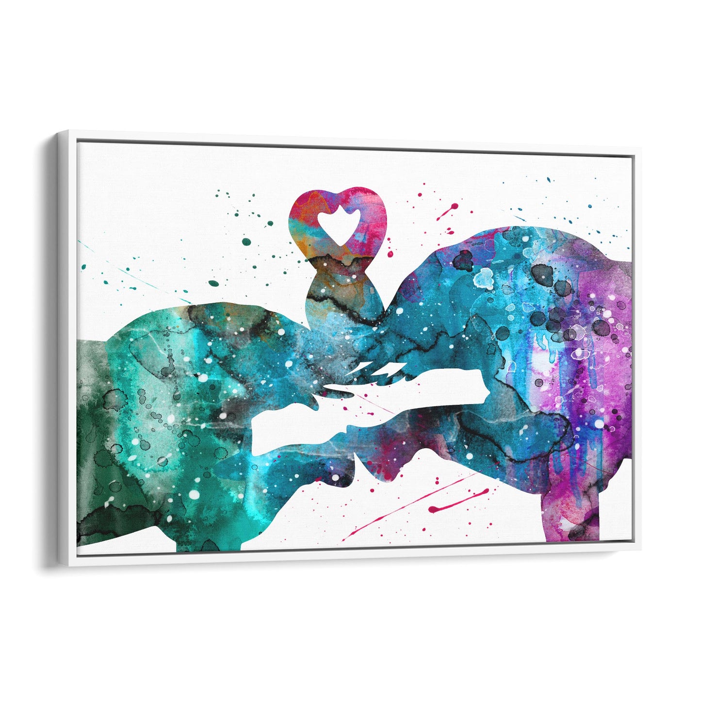 Couple Elephant Romantic Animal Wall Art #2 - The Affordable Art Company