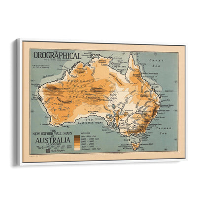 Australian Vintage Map Geographical Wall Art - The Affordable Art Company