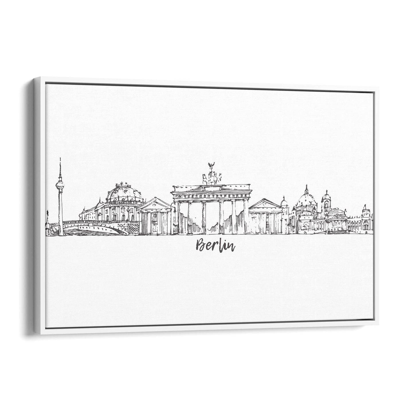 Berlin Germany Cirtscape Drawing Travel Wall Art - The Affordable Art Company