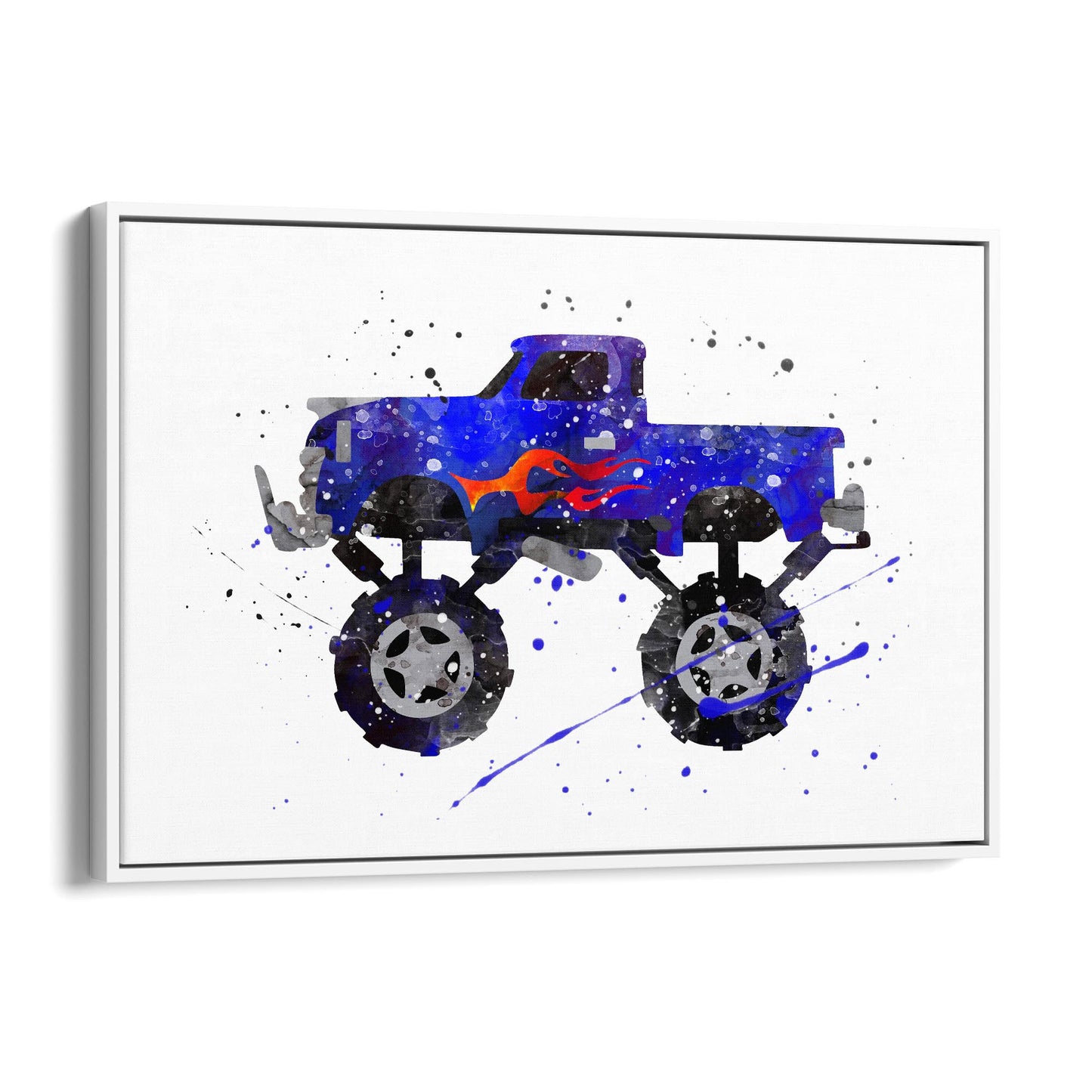 Monster Truck Cartoon Boys Bedroom Truck Wall Art - The Affordable Art Company