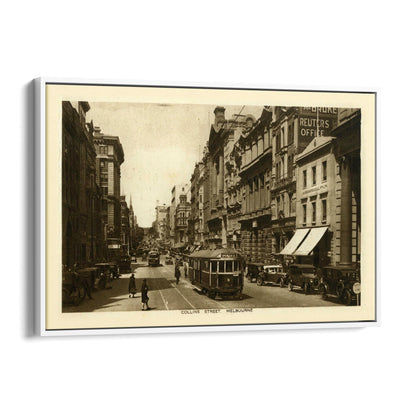 Collins St Melbourne Vintage Photograph Wall Art #1 - The Affordable Art Company