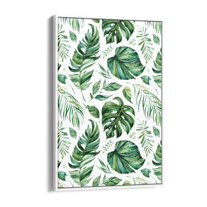 Tropical Leaf Pattern Green Plant Leaves Wall Art #3 - The Affordable Art Company