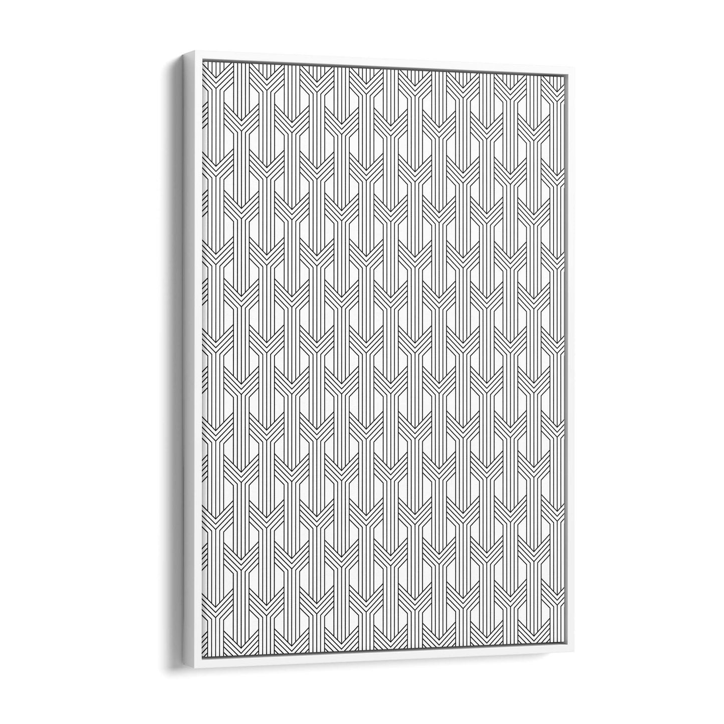 Geometric Pattern Abstract Black & White Wall Art #2 - The Affordable Art Company