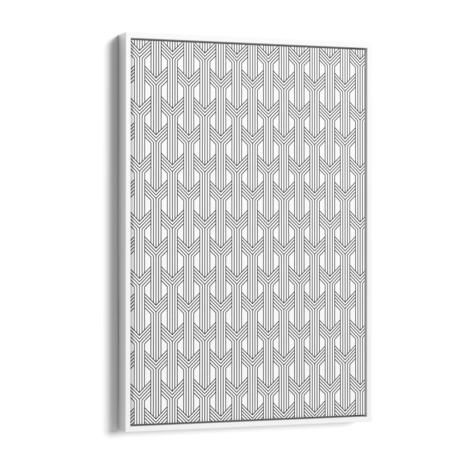 Geometric Pattern Abstract Black & White Wall Art #2 - The Affordable Art Company