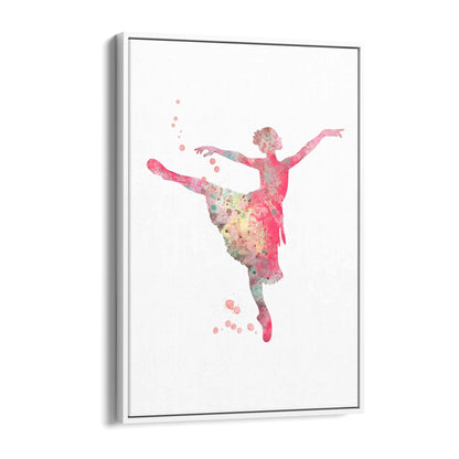 Pink Ballerina Girls Bedroom Ballet Dance Wall Art - The Affordable Art Company