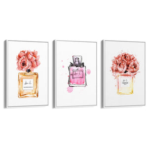 Set of Perfume Bottle Fashion Bedroom Wall Art #3 - The Affordable Art Company