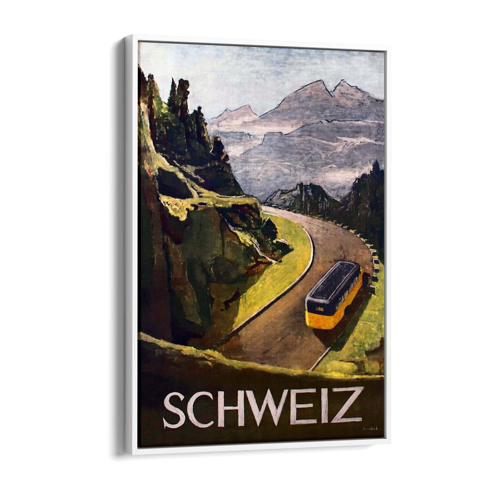 Switzerland Vintage Travel Advert Wall Art - The Affordable Art Company