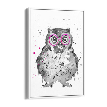 Owl with Glasses Nursery Animal Bedroom Wall Art - The Affordable Art Company