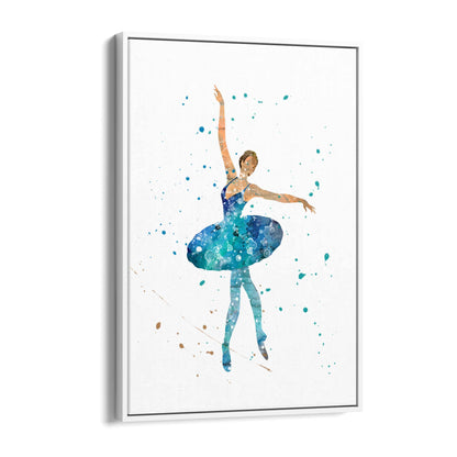 Blue Ballerina Girls Bedroom Ballet Wall Art - The Affordable Art Company