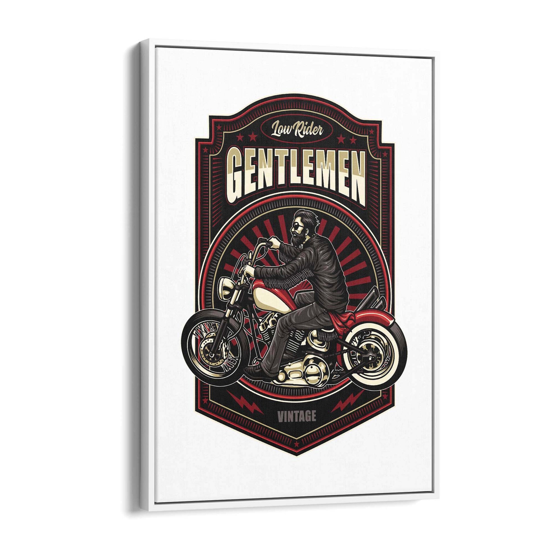 Gentlemen Biker Man Cave Motorcycle Wall Art - The Affordable Art Company