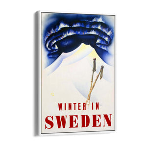 Winter In Sweden Vintage Travel Advert Wall Art - The Affordable Art Company