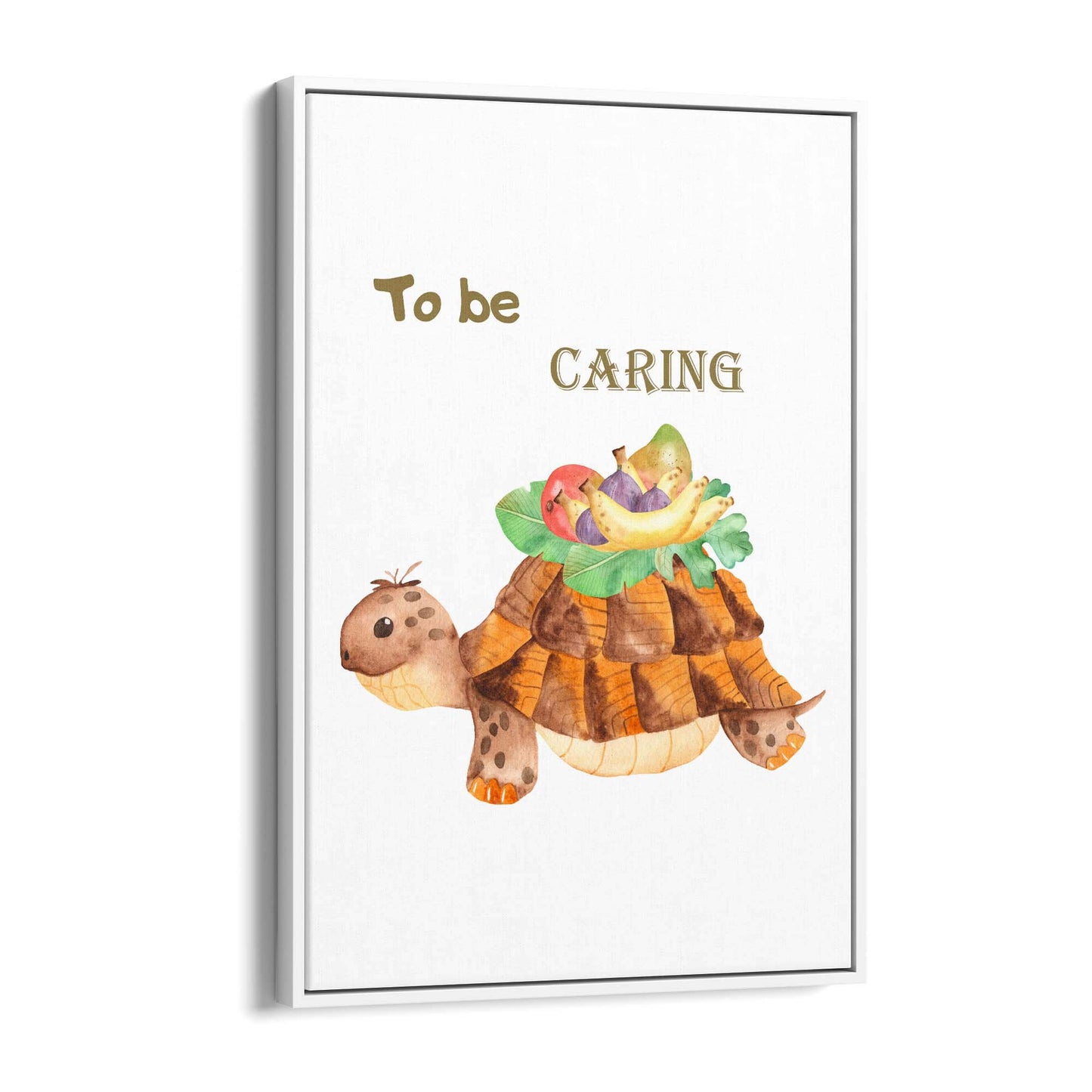 Tortoise "To Be Caring" Quote Nursery Wall Art - The Affordable Art Company