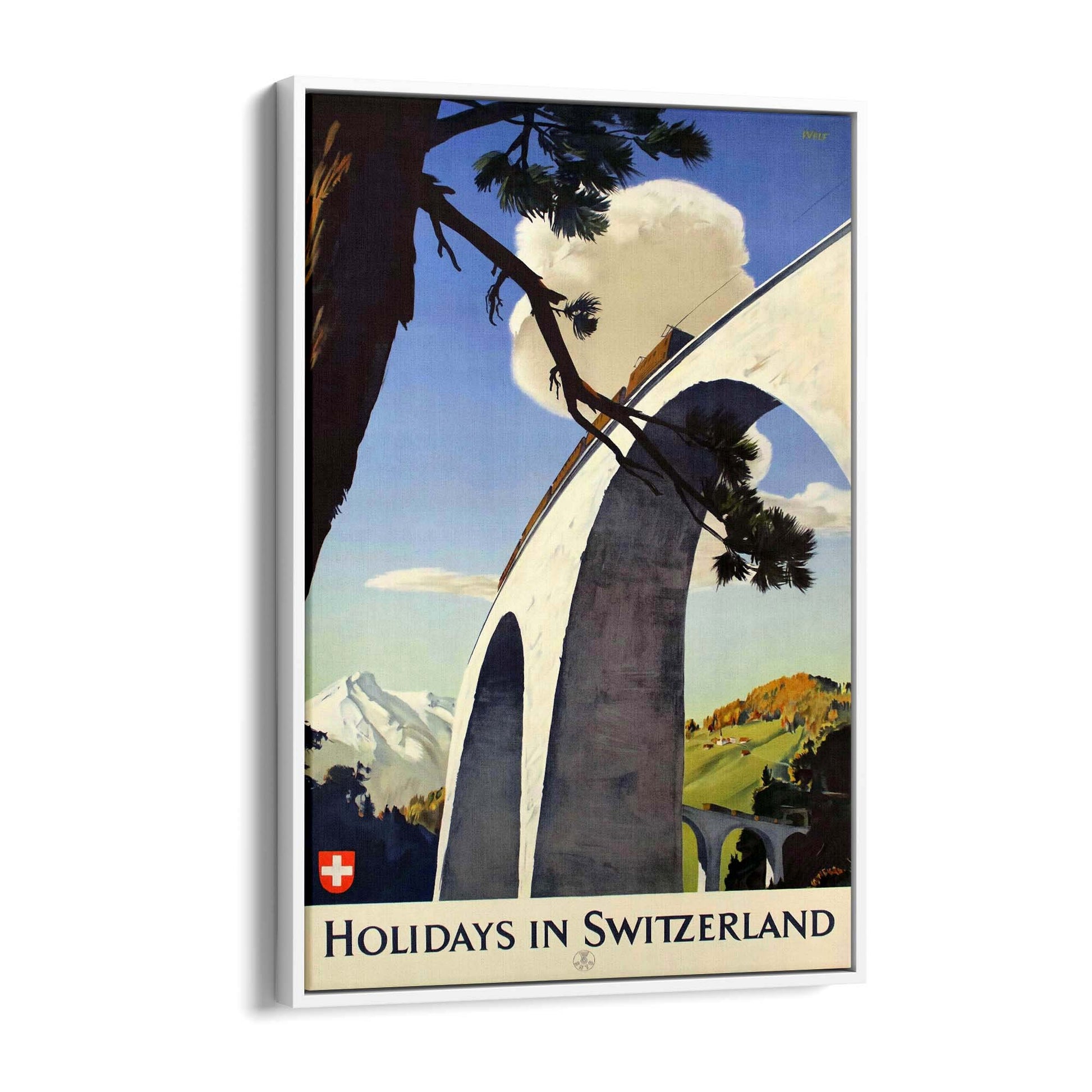 Holidays in Switzerland Vintage Travel Advert Wall Art - The Affordable Art Company