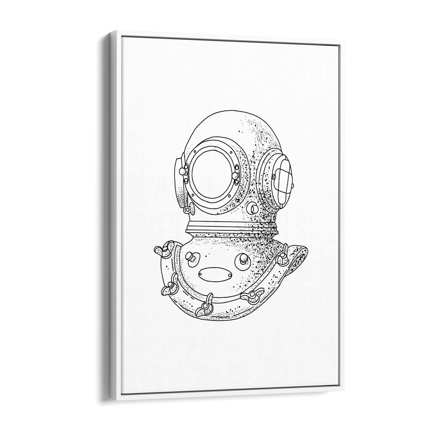 Diving Helmet Drawing Nautical Coastal Wall Art #1 - The Affordable Art Company