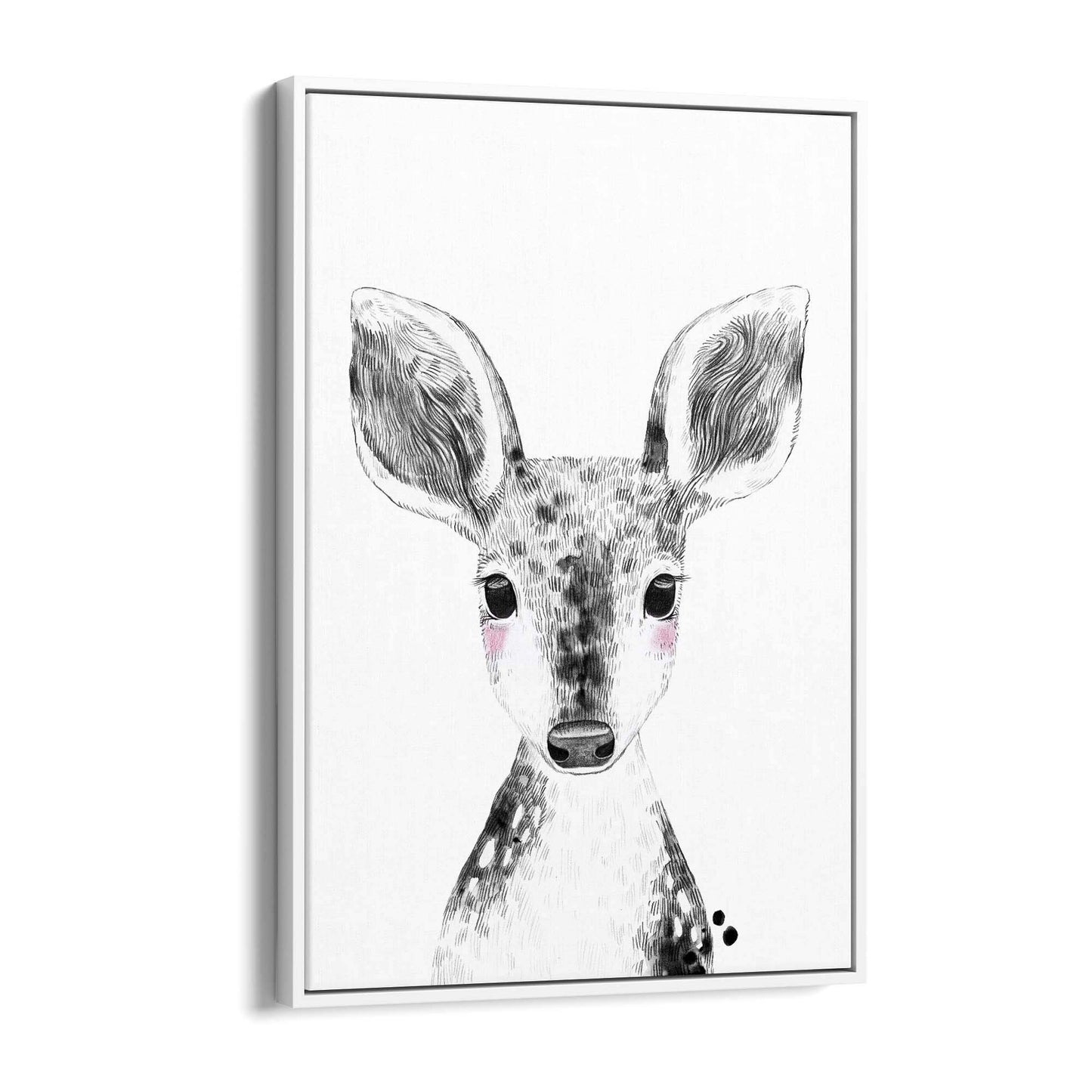 Cute Blushing Baby Deer Nursery Animal Wall Art - The Affordable Art Company