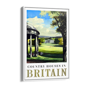 Country Houses In Britain Vintage Travel Advert Wall Art - The Affordable Art Company