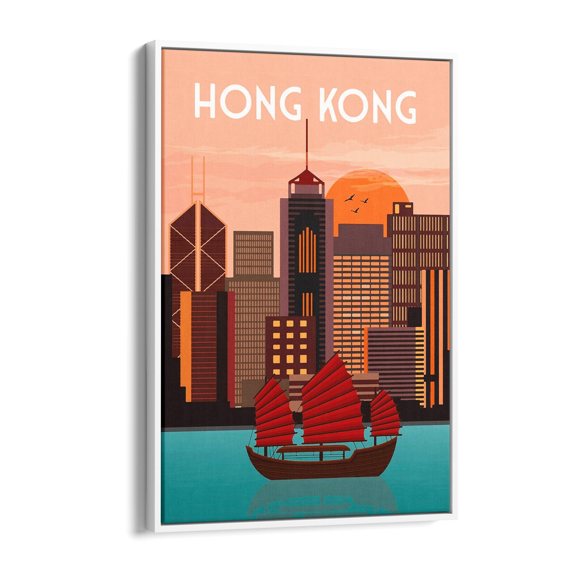 Retro Hong Kong Travel Advert Wall Art - Portsby
