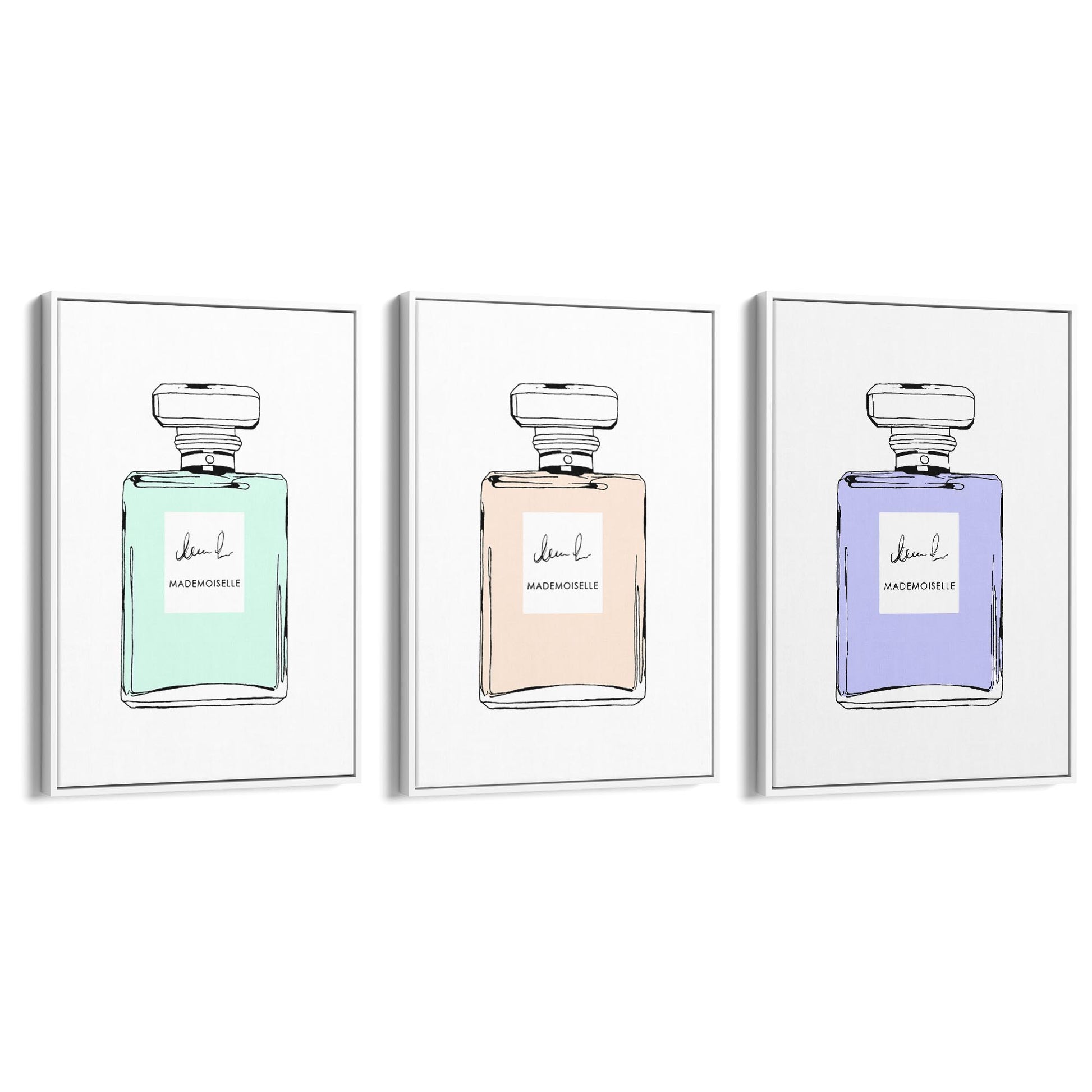 Set of Perfume Bottle Fashion Bedroom Wall Art #4 - The Affordable Art Company
