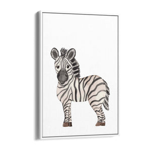 Cartoon Zebra Cute Nursery Baby Animal Art #2 - The Affordable Art Company