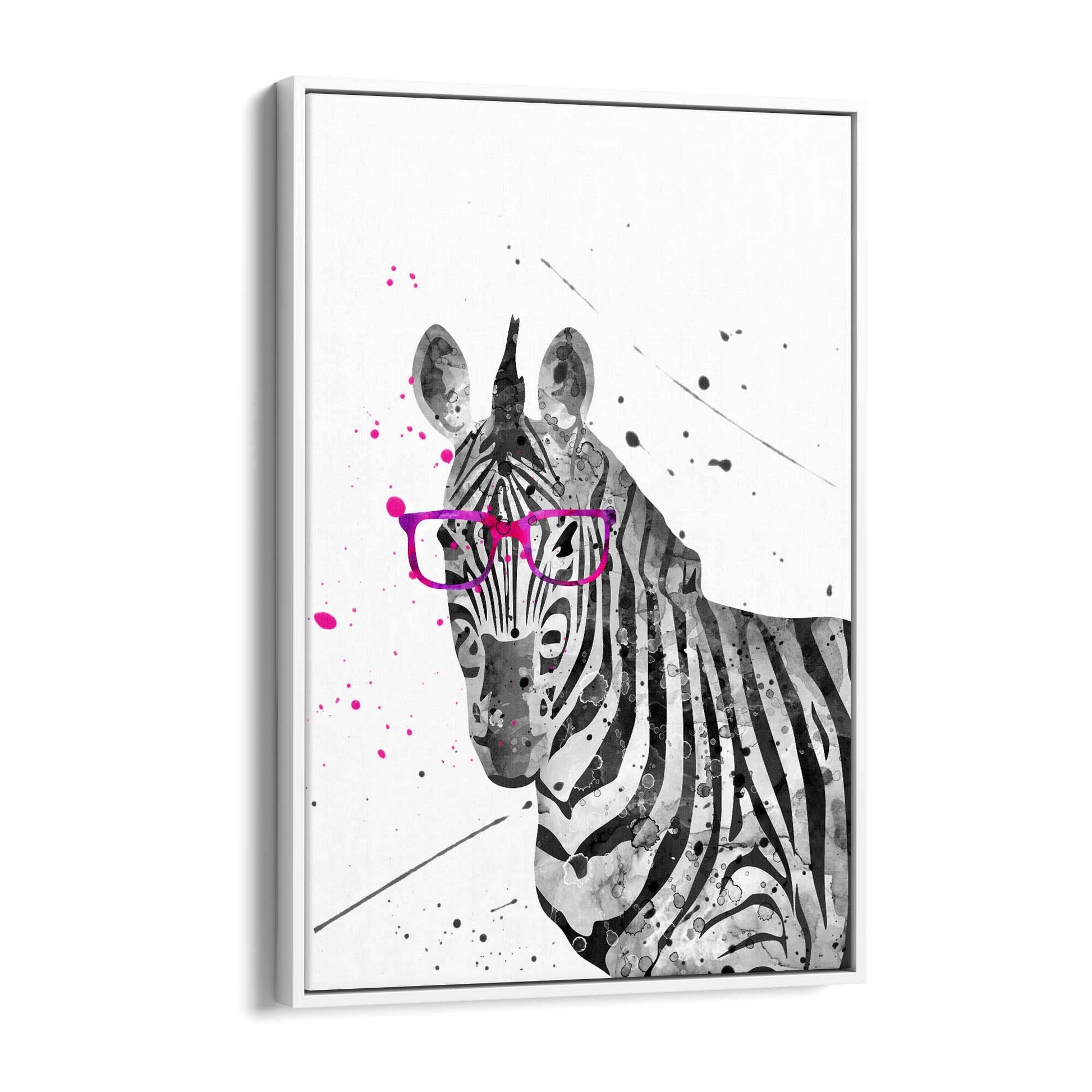 Zebra with Glasses Nursery Cute Baby Wall Art - The Affordable Art Company