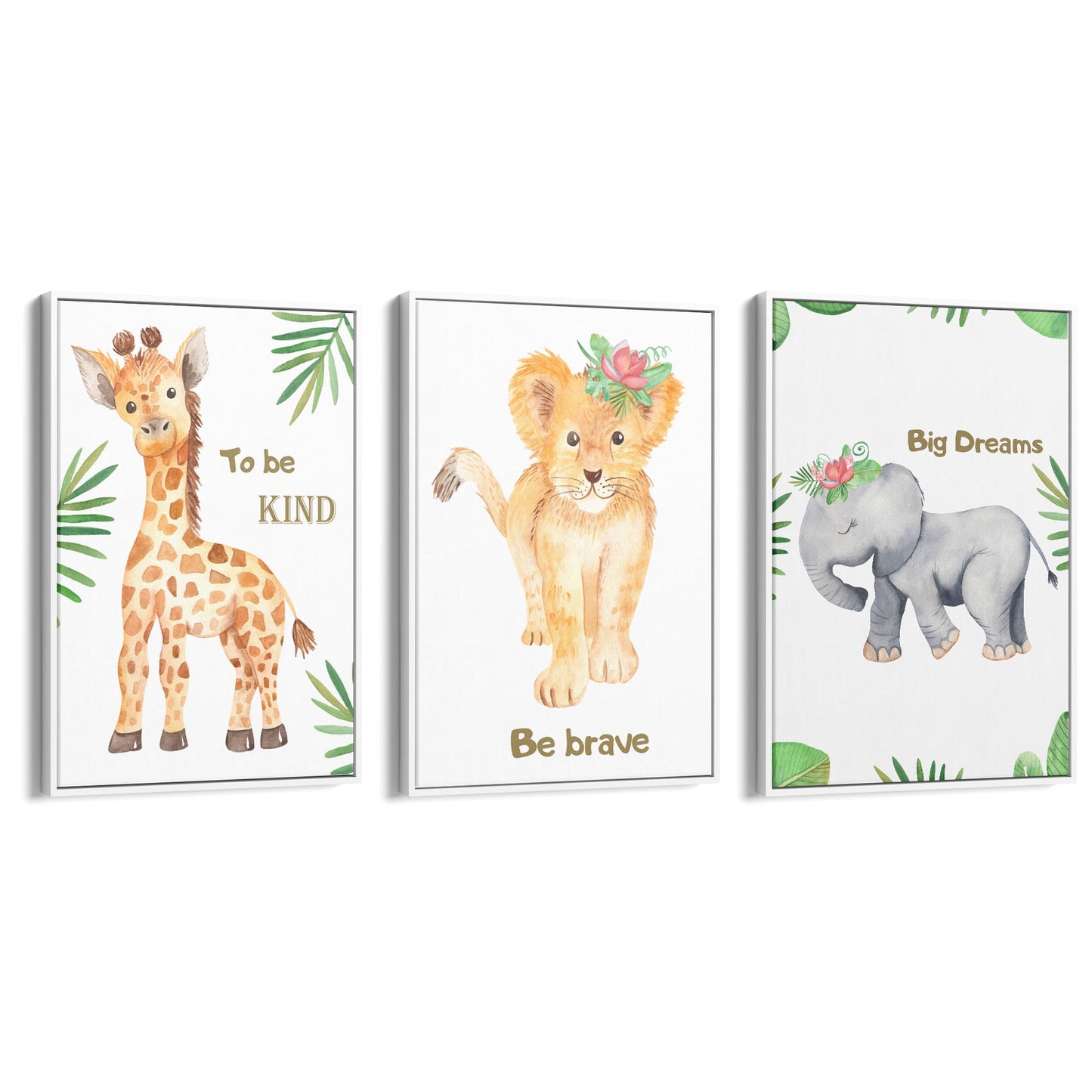 Set of Cute Baby Safari Animals Nursery Wall Art #5 - The Affordable Art Company