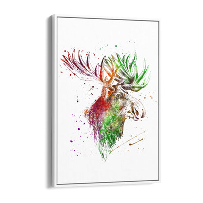 Moose Head Drawing Hunting Man Cave Wall Art #1 - The Affordable Art Company