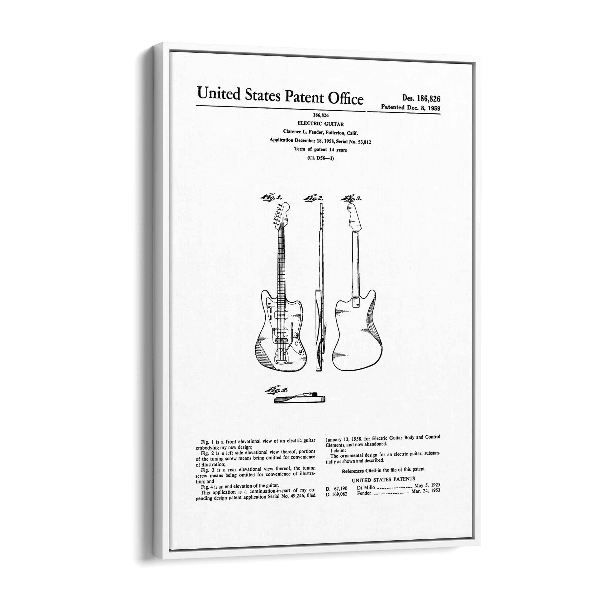 Vintage Guitar Patent Music Wall Art #4 - The Affordable Art Company