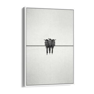 Abstract Bird on Wire Minimal Drawing Wall Art #1 - The Affordable Art Company