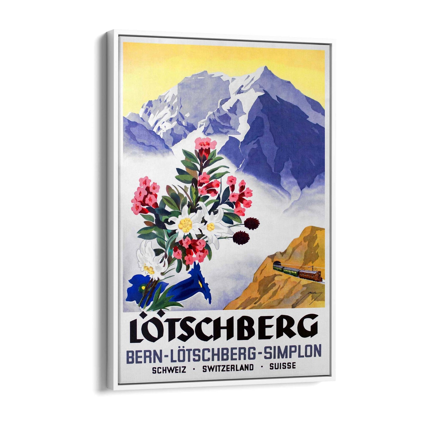 Lotschberg Switzerland Vintage Travel Advert Wall Art - The Affordable Art Company