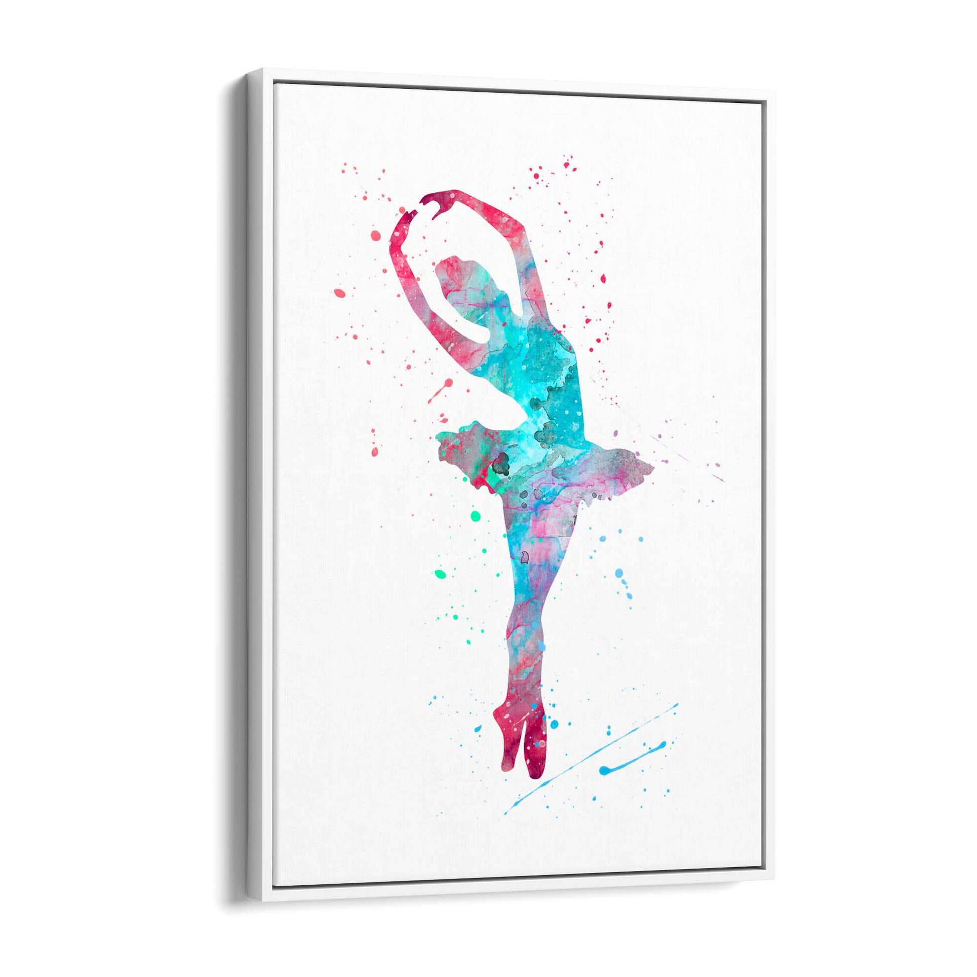 Blue & Pink Ballerina Girls Bedroom Ballet Wall Art - The Affordable Art Company