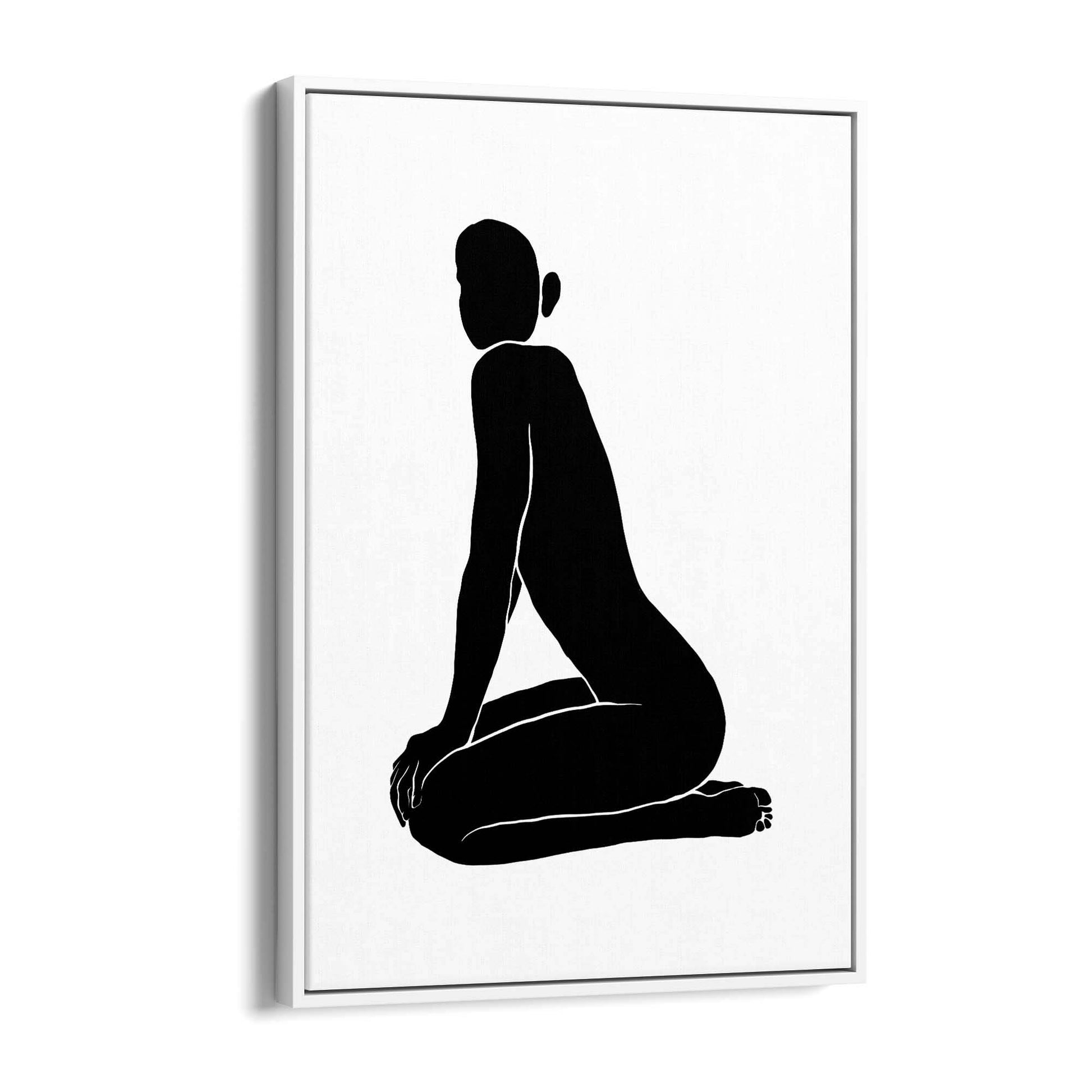 Nude Female Silhouette Retro Minimal Wall Art - The Affordable Art Company