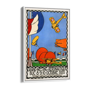 French Air Show Vintage Advert Pilot Wall Art - The Affordable Art Company