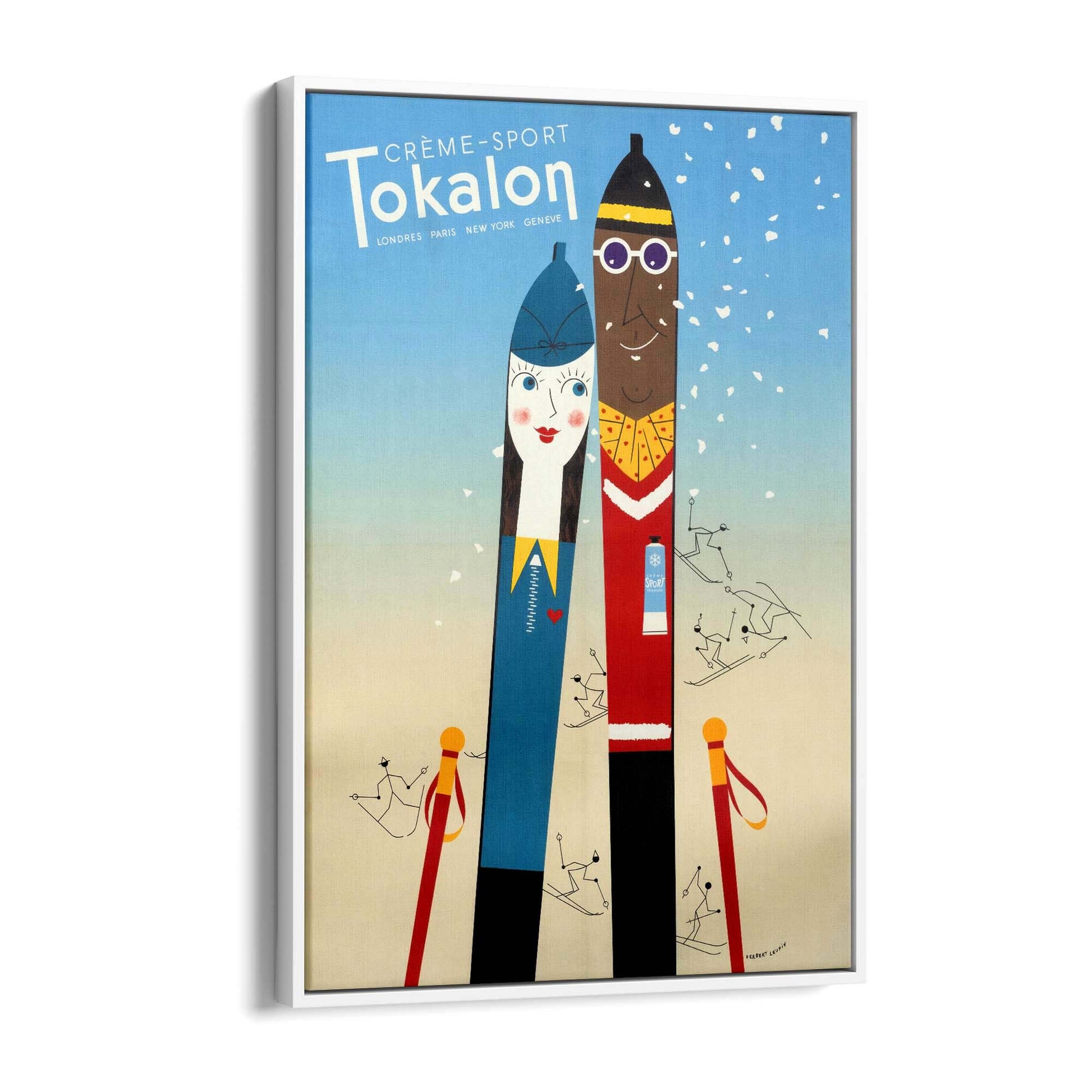 Tokalon Sports Cream Vintage Skiing Advert Wall Art - The Affordable Art Company