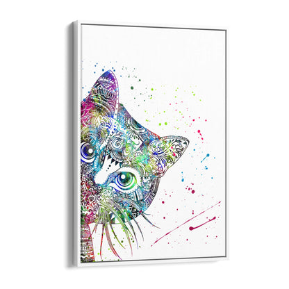 Cat Mandala Cute Animal Pattern Wall Art - The Affordable Art Company