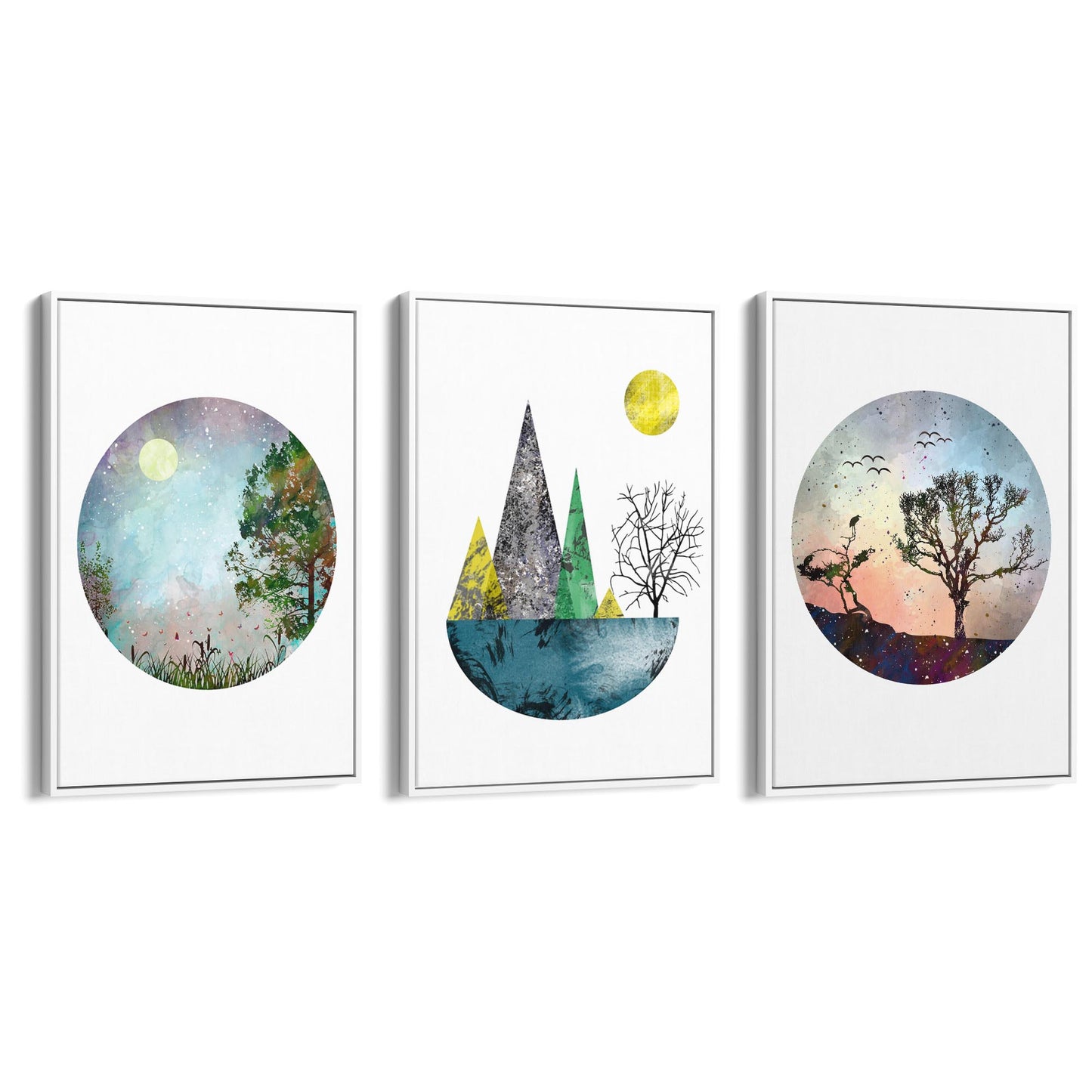 Set of Scandi Nature Landcape Wall Art - The Affordable Art Company