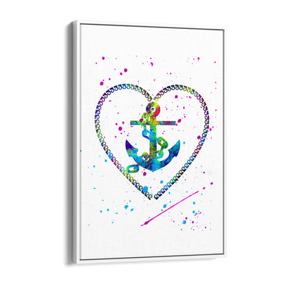 Anchor Painting Nautical Coastal Bathroom Wall Art #5 - The Affordable Art Company