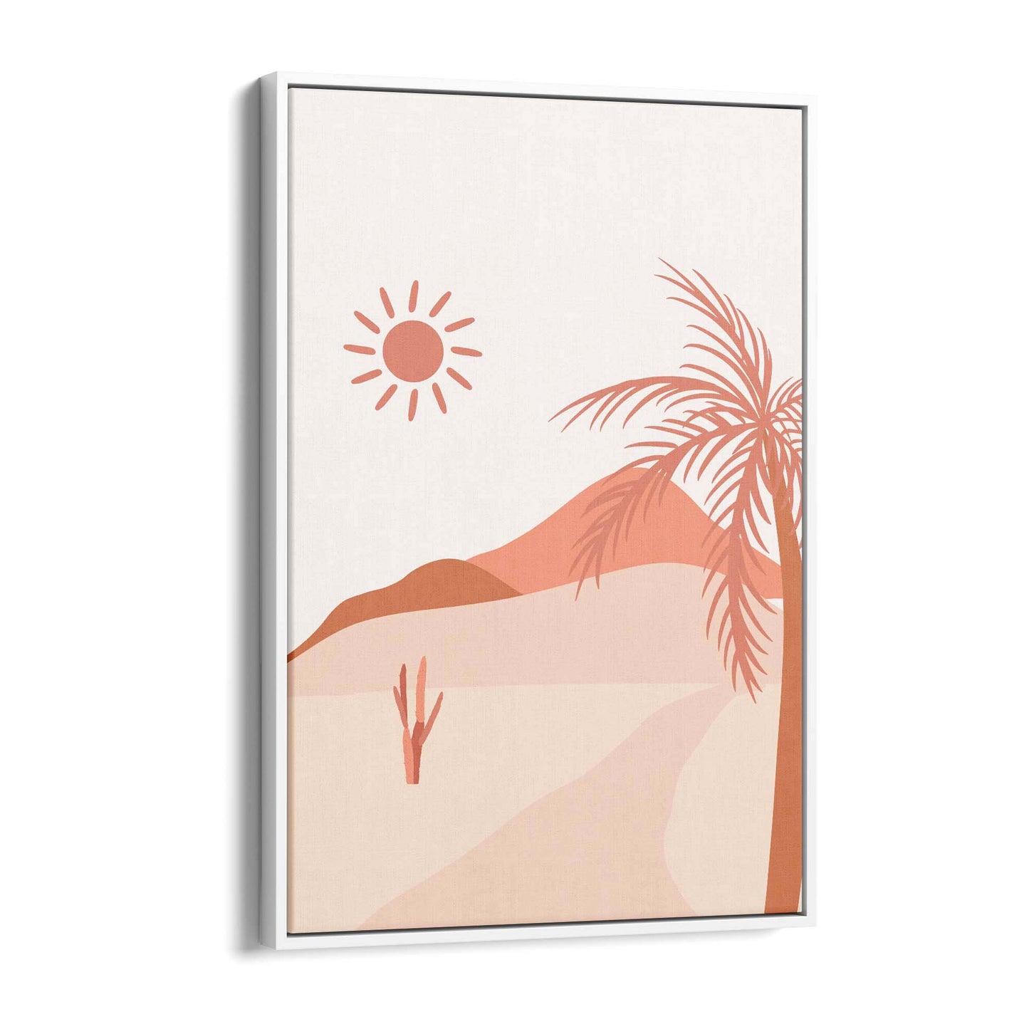 Minimal Beach Pink & Pastel Retro Wall Art - The Affordable Art Company