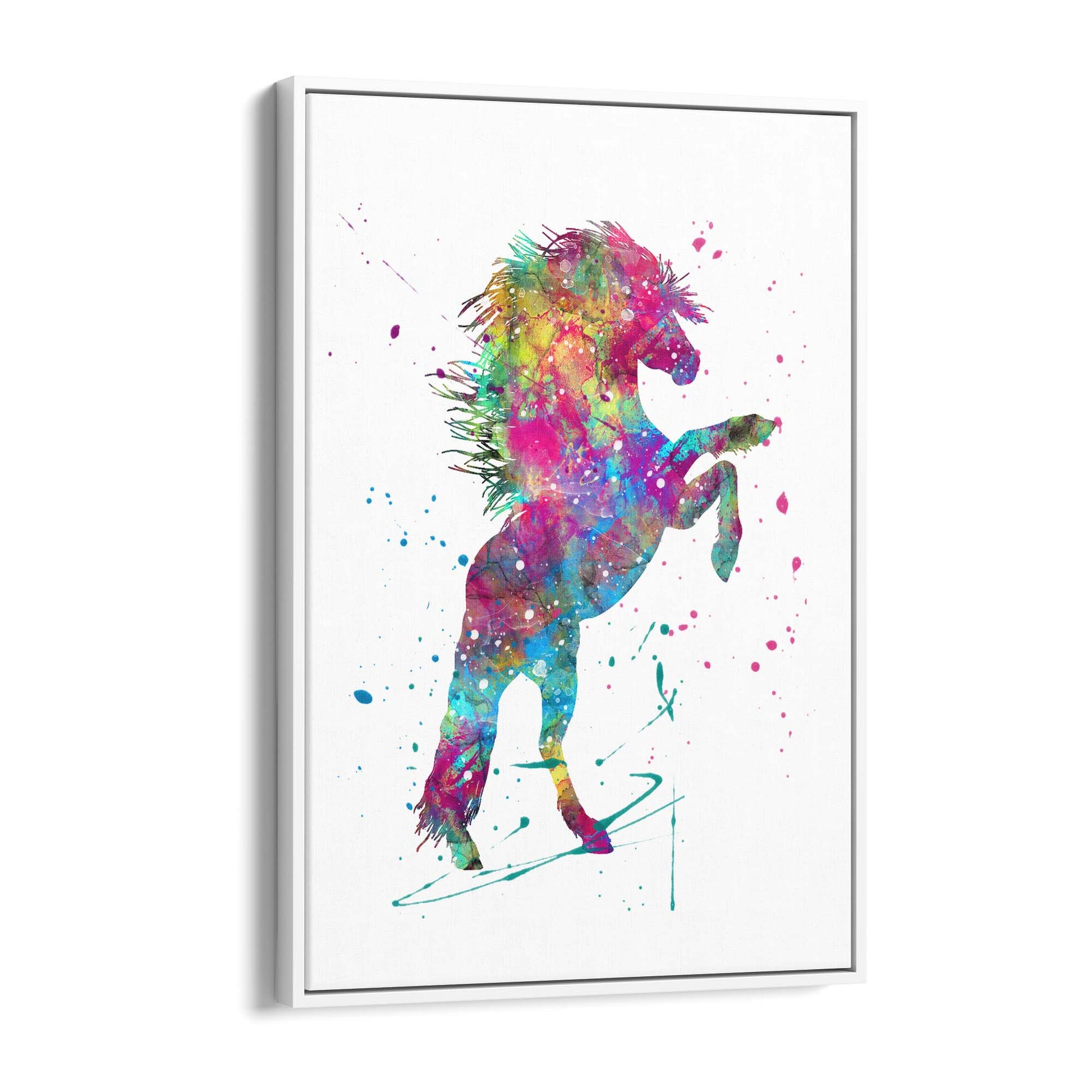 Horse Painting Girls Bedroom Colourful Wall Art #2 - The Affordable Art Company